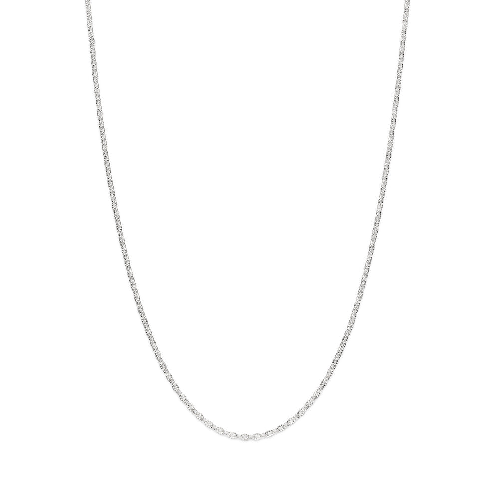 Gargantilha Rommanel Corrente Elo Cadeado Frisado em Prata 50 cm – Design Fino e Elegante