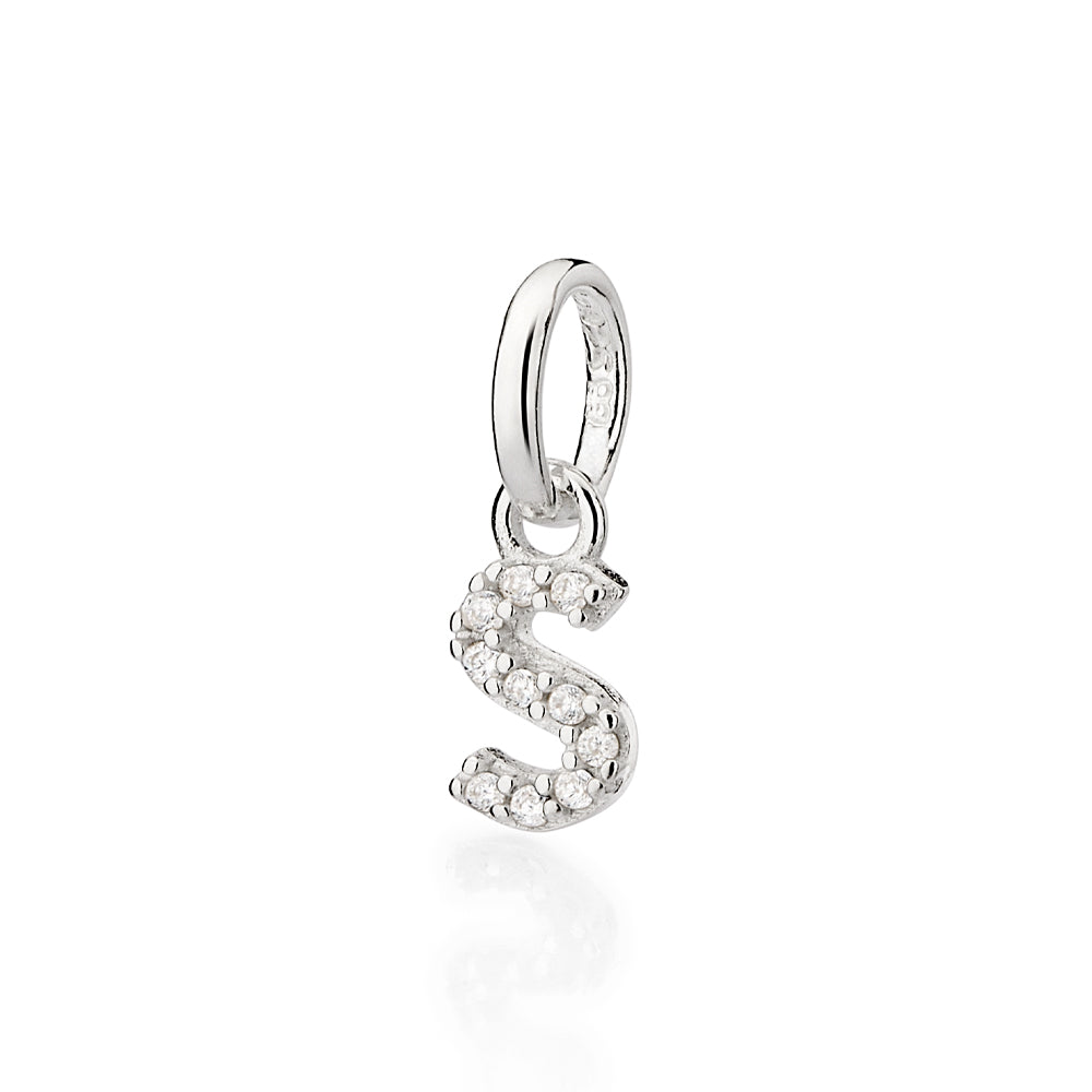 Pingente Letra Cravejado com Zircônias em Prata – Design Delicado Rommanel