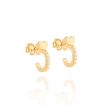 Brinco Meia Argola Coração Rommanel com 10 Zircônias Cravejadas em Ouro 18K – Design Delicado e Brilhante - Joias Rommanel | YouBeauty - Brincos, Colares e Anéis com Frete Grátis