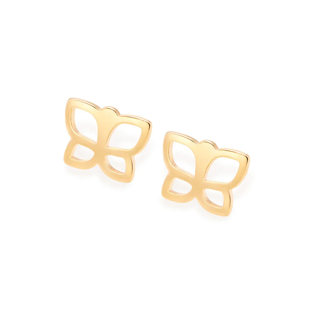 Brinco Borboleta Vazado Rommanel em Banho Ouro 18K – Design Delicado e Elegante - Joias Rommanel | YouBeauty - Brincos, Colares e Anéis com Frete Grátis