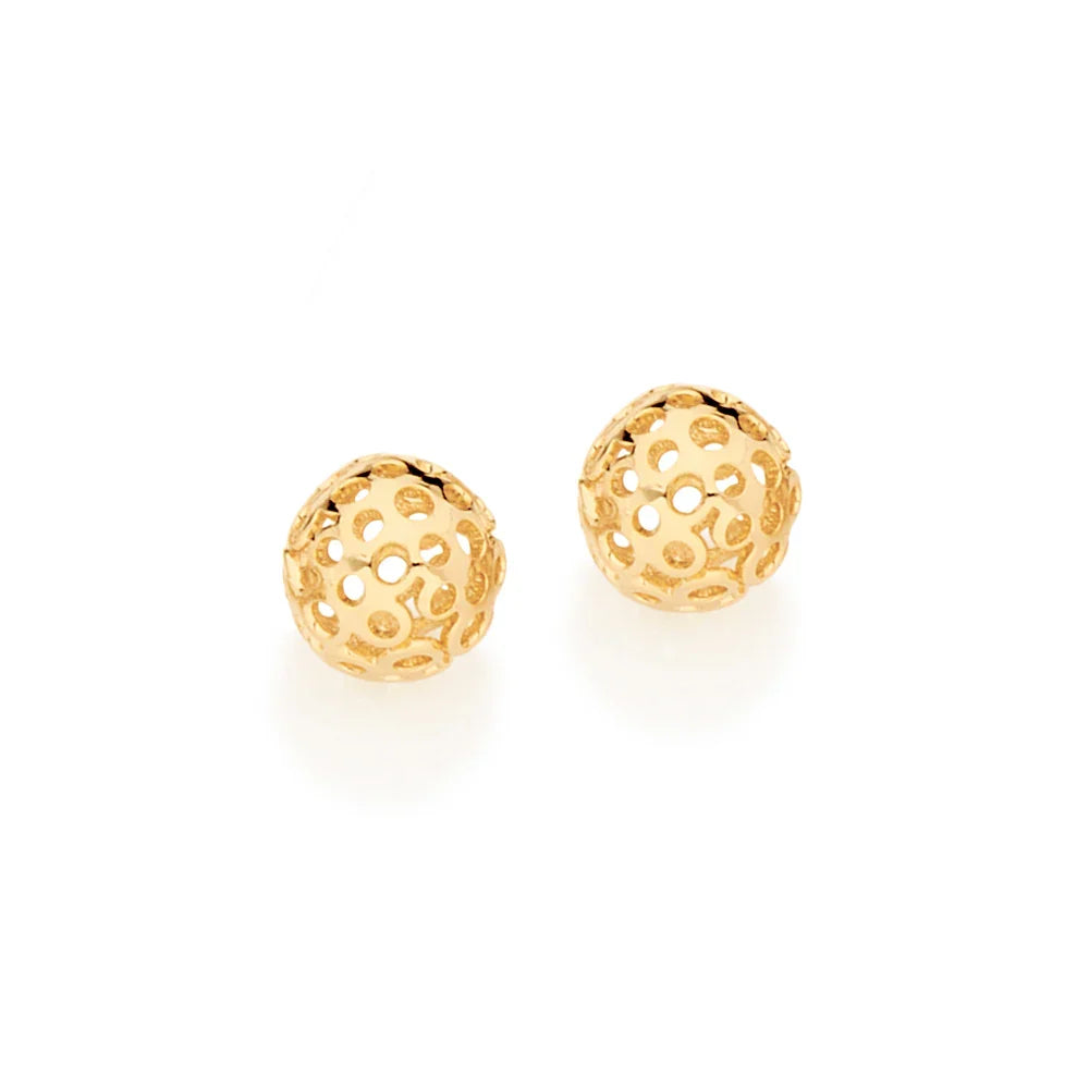Brinco Esfera com Círculos Vazados Rommanel em Ouro 18K – Design Moderno e Elegante - Joias Rommanel | YouBeauty - Brincos, Colares e Anéis com Frete Grátis