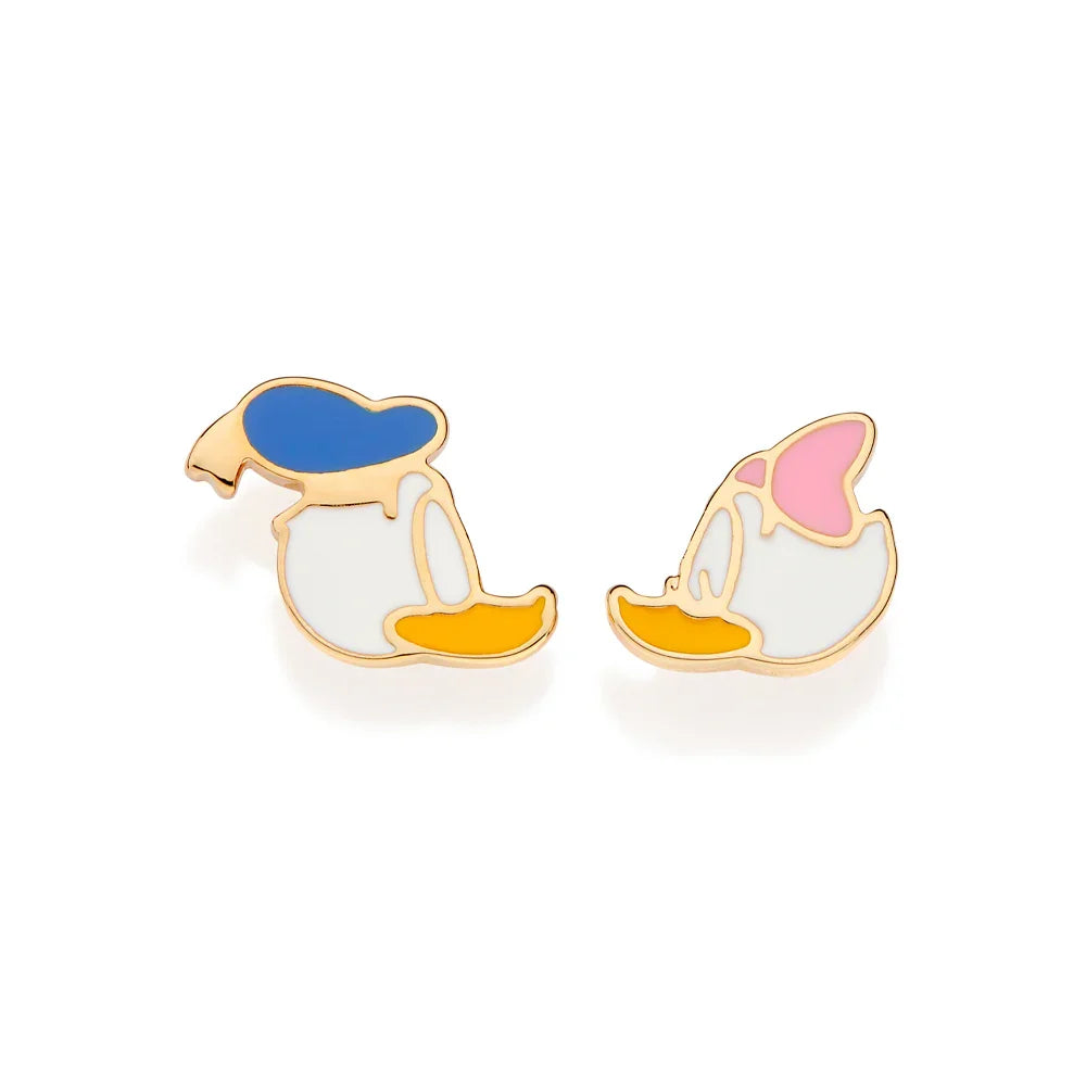 Brinco Rommanel Disney com Rostos do Donald e Margarida em Banho Ouro 18K – Aplicação de Resina Colorida Exclusiva - Joias Rommanel | YouBeauty - Brincos, Colares e Anéis com Frete Grátis