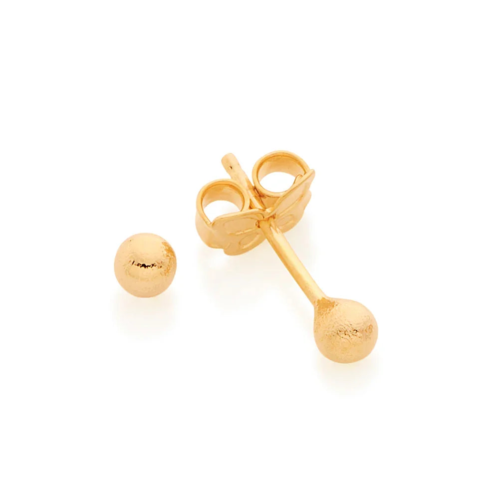 Brinco Infantil Rommanel Bola Fosca 3mm em Banho Ouro 18K – Design Delicado Exclusivo - Joias Rommanel | YouBeauty - Brincos, Colares e Anéis com Frete Grátis