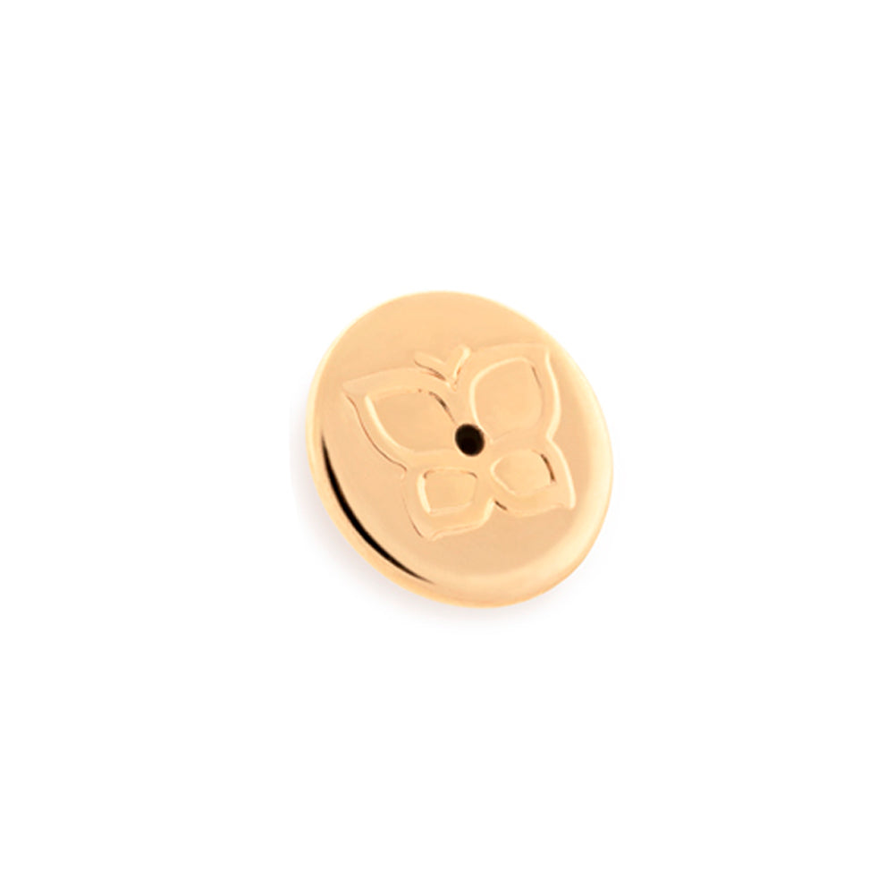 Tarraxa de Pressão Redonda Rommanel com Borboleta Estampada – Design Delicado 10mm