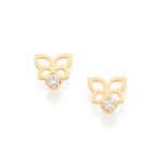 Brinco Infantil Borboleta Vazado Rommanel com Zircônias em Banho de Ouro 18K – Design Delicado e Charmoso - Joias Rommanel | YouBeauty - Brincos, Colares e Anéis com Frete Grátis