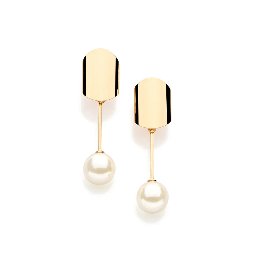 Brinco Tubo com Pérola Sintética 8mm Rommanel em Ouro 18K – Design Elegante e Moderno - Joias Rommanel | YouBeauty - Brincos, Colares e Anéis com Frete Grátis