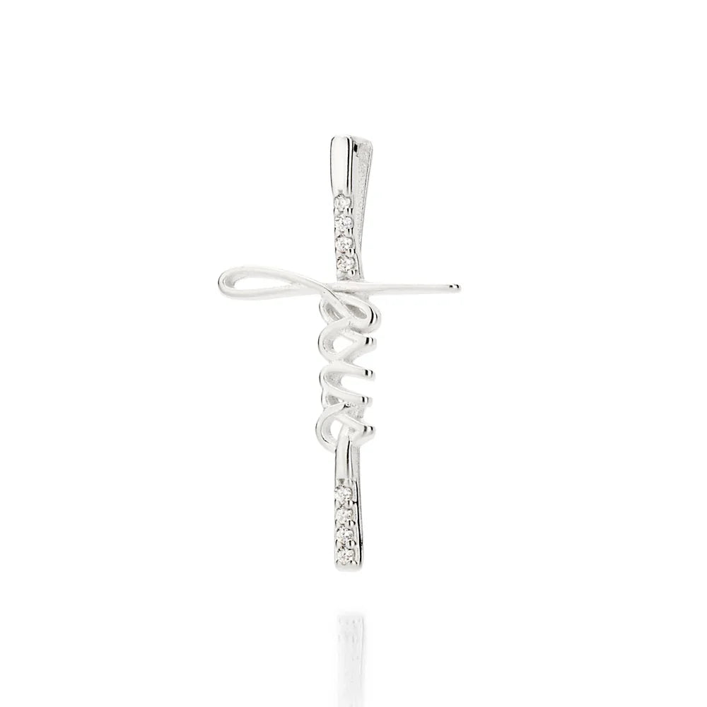 Pingente Cruz Rommanel Cravejado com 8 Zircônias e Detalhe Jesus em Prata – Design Sofisticado - Joias Rommanel | YouBeauty - Brincos, Colares e Anéis com Frete Grátis
