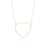 Maxi Colar com Pingente Coração Vazado Rommanel em Banho de Ouro 18K – Design de Elos Intercalados Ajustável - Joias Rommanel | YouBeauty - Brincos, Colares e Anéis com Frete Grátis