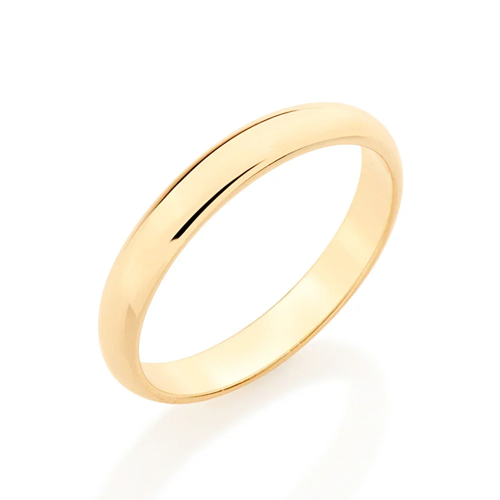 Aliança Lisa Meia Cana Rommanel em Ouro 18K Banhado – Conforto e Design Clássico - You Beauty