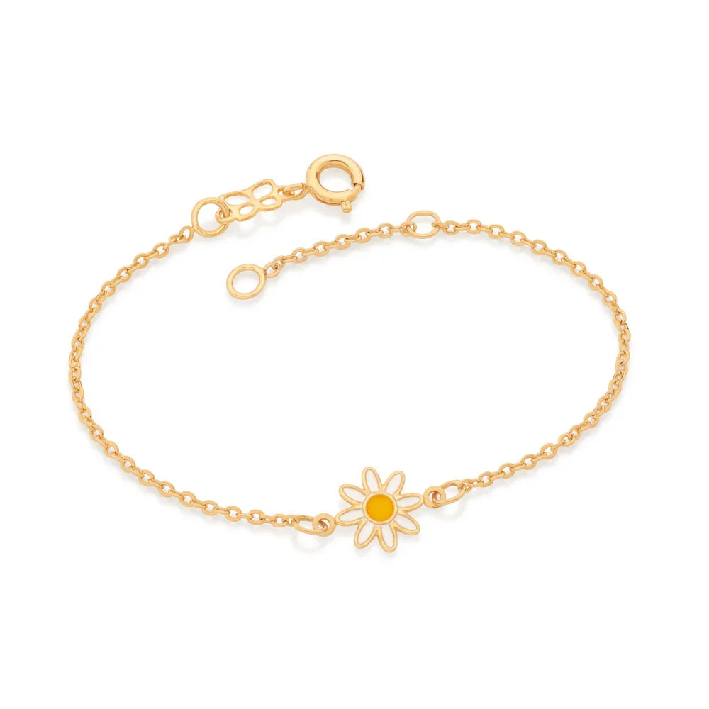 Pulseira Infantil Rommanel com Pingente Flor Margarida em Banho Ouro 18K – Design Delicado e Ajustável - Joias Rommanel | YouBeauty - Brincos, Colares e Anéis com Frete Grátis