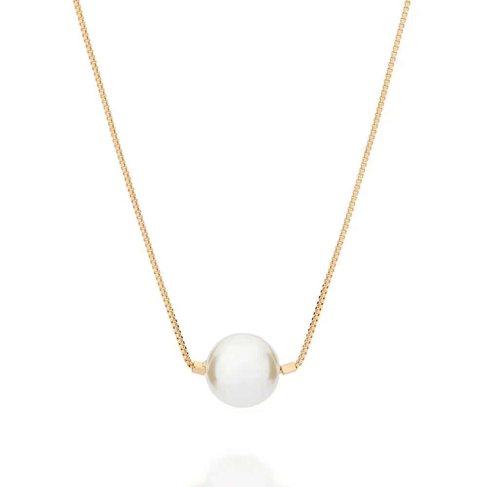 Gargantilha Rommanel com Pérola Sintética Central em Corrente Veneziana Fina – Design Delicado e Sofisticado - Joias Rommanel | YouBeauty - Brincos, Colares e Anéis com Frete Grátis