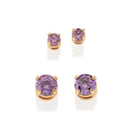 Kit Brinco Rommanel com Zircônia Roxa 3mm e 5mm – Design Elegante e Sofisticado - Joias Rommanel | YouBeauty - Brincos, Colares e Anéis com Frete Grátis