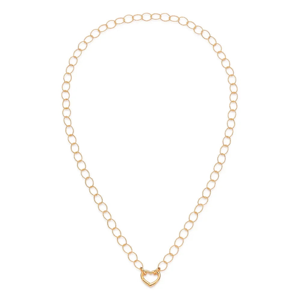 Gargantilha Rommanel de Corrente com Elos Ovais e Fecho Coração em Banho Ouro 18K – Design Delicado e Sofisticado - Joias Rommanel | YouBeauty - Brincos, Colares e Anéis com Frete Grátis