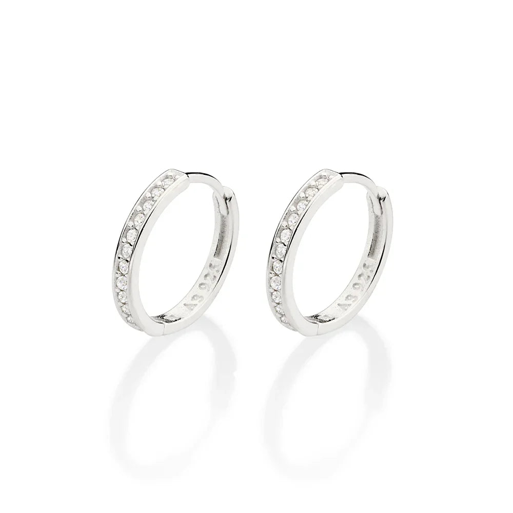 Brinco Argola Cravejado Rommanel com 22 Zircônias em Banho Branco – Design Elegante e Brilho Premium - Joias Rommanel | YouBeauty - Brincos, Colares e Anéis com Frete Grátis