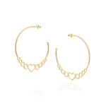 Brinco Meia Argola Rommanel com Círculos e Corações Vazados em Ouro 18K – Design Exclusivo e Delicado - Joias Rommanel | YouBeauty - Brincos, Colares e Anéis com Frete Grátis