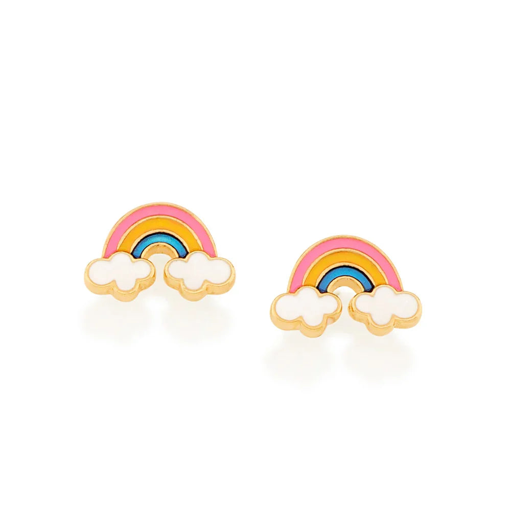Brinco Infantil Arco-Íris com Nuvens Rommanel em Ouro 18K – Design Colorido e Divertido - Joias Rommanel | YouBeauty - Brincos, Colares e Anéis com Frete Grátis