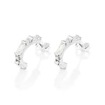 Brinco Meia Argola Rommanel Cravejado com Zircônias Baguete em Prata – Design Delicado e Elegante - Joias Rommanel | YouBeauty - Brincos, Colares e Anéis com Frete Grátis