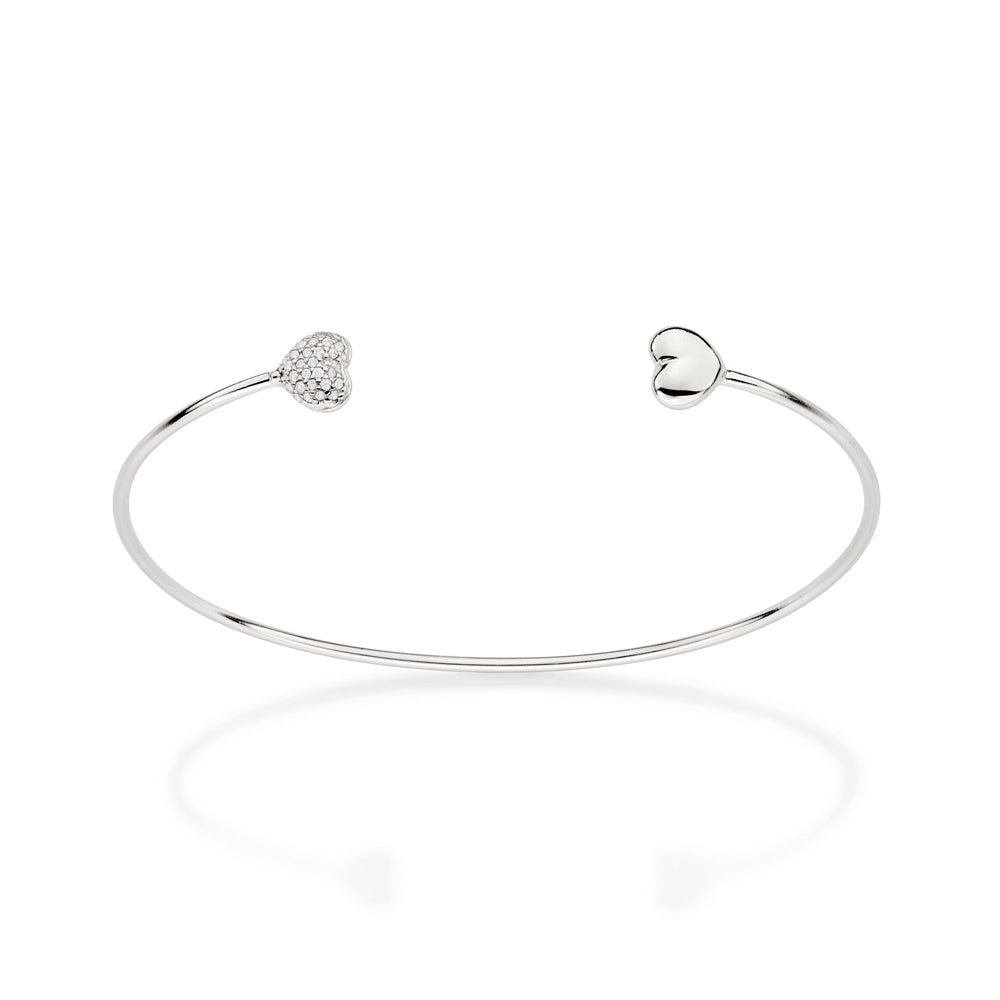 Pulseira Rommanel com Corações Cravejados de Zircônia em Prata – Coleção Ana Hickmann Exclusiva