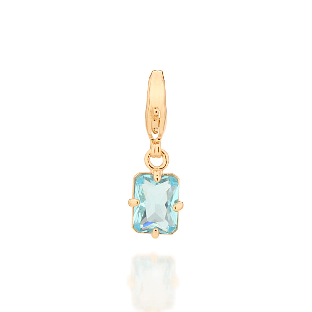 Pingente Berloque com Cristal Retangular Rommanel Banhado a Ouro 18K – Exclusivo Coleção Ana Hickmann