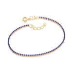 Pulseira Riviera Rommanel com 77 Cristais Azul Escuro – Coleção Ana Hickmann, Banho Ouro 18K Ajustável - Joias Rommanel | YouBeauty - Brincos, Colares e Anéis com Frete Grátis
