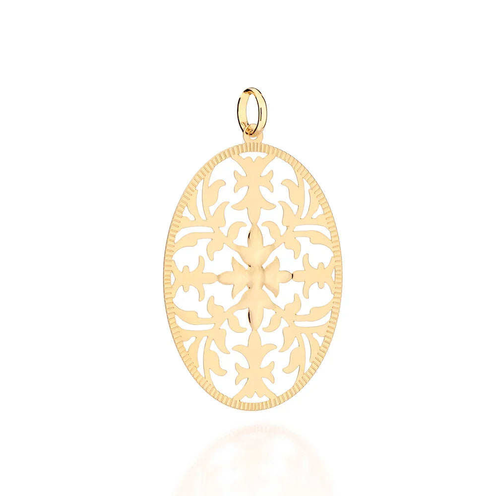 Pingente Rommanel com Formato de Folhagem em Ouro 18K – Design Elegante e Natural - Joias Rommanel | YouBeauty - Brincos, Colares e Anéis com Frete Grátis