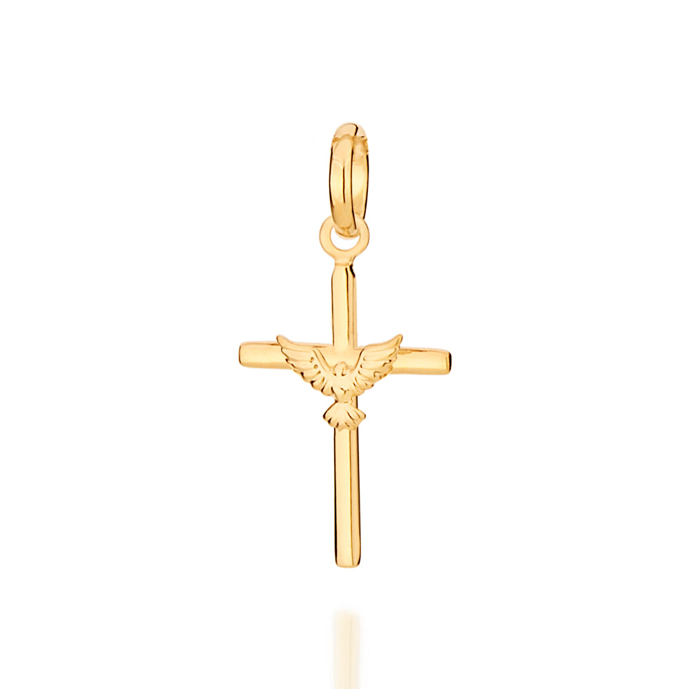 Pingente Cruz com Espírito Santo Rommanel Banhado a Ouro 18k – Coleção Giovanna Antonelli
