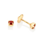 Brinco Solitário Rommanel com 2 Cristais Vermelhos em Ouro 18K – Design Delicado e Brilhante - Joias Rommanel | YouBeauty - Brincos, Colares e Anéis com Frete Grátis