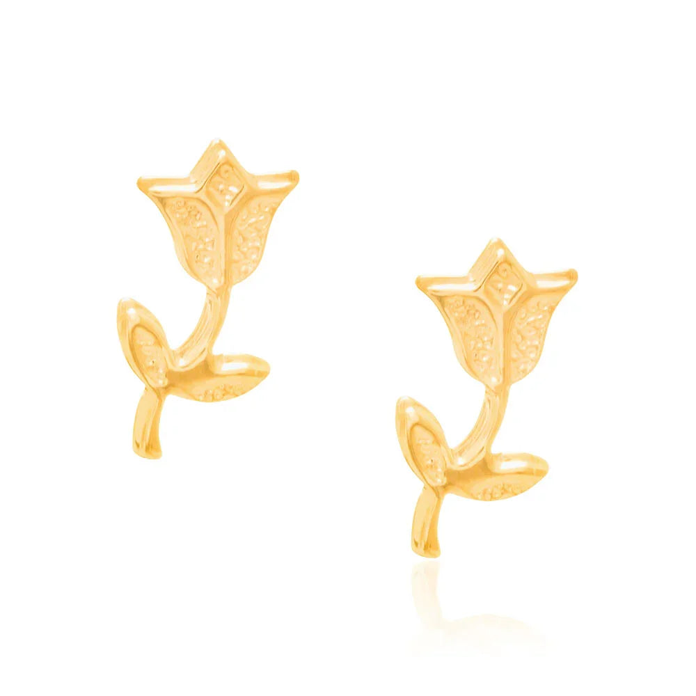 Brinco Tulipa Pequeno Rommanel Banhado em Ouro 18K – Design Delicado e Sofisticado - Joias Rommanel | YouBeauty - Brincos, Colares e Anéis com Frete Grátis