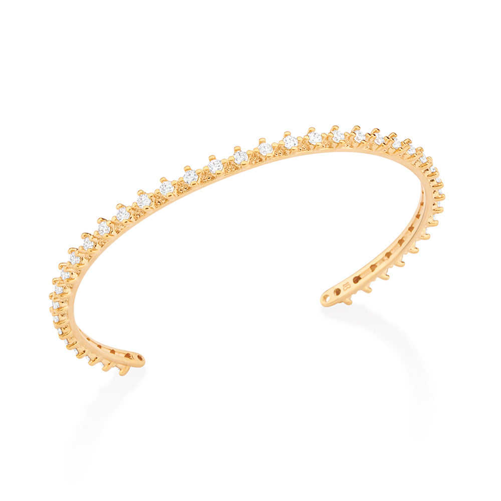 Bracelete Cravejado Rommanel com 39 Zircônias 2mm em Banho Ouro 18K – Design Elegante e Brilhante