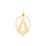 Pingente Oval Rommanel com Imagem de Nossa Senhora Aparecida em Ouro 18K – Bordas Trabalhadas - Joias Rommanel | YouBeauty - Brincos, Colares e Anéis com Frete Grátis
