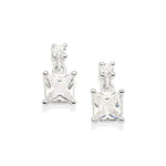 Brinco Rommanel com Zircônias Redondas e Quadradas em Prata – Design Delicado Pendurado - Joias Rommanel | YouBeauty - Brincos, Colares e Anéis com Frete Grátis