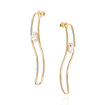 Brinco Oval Vazado e Ondulado Rommanel com Zircônias 6x8mm em Ouro 18K – Design Elegante e Sofisticado - Joias Rommanel | YouBeauty - Brincos, Colares e Anéis com Frete Grátis