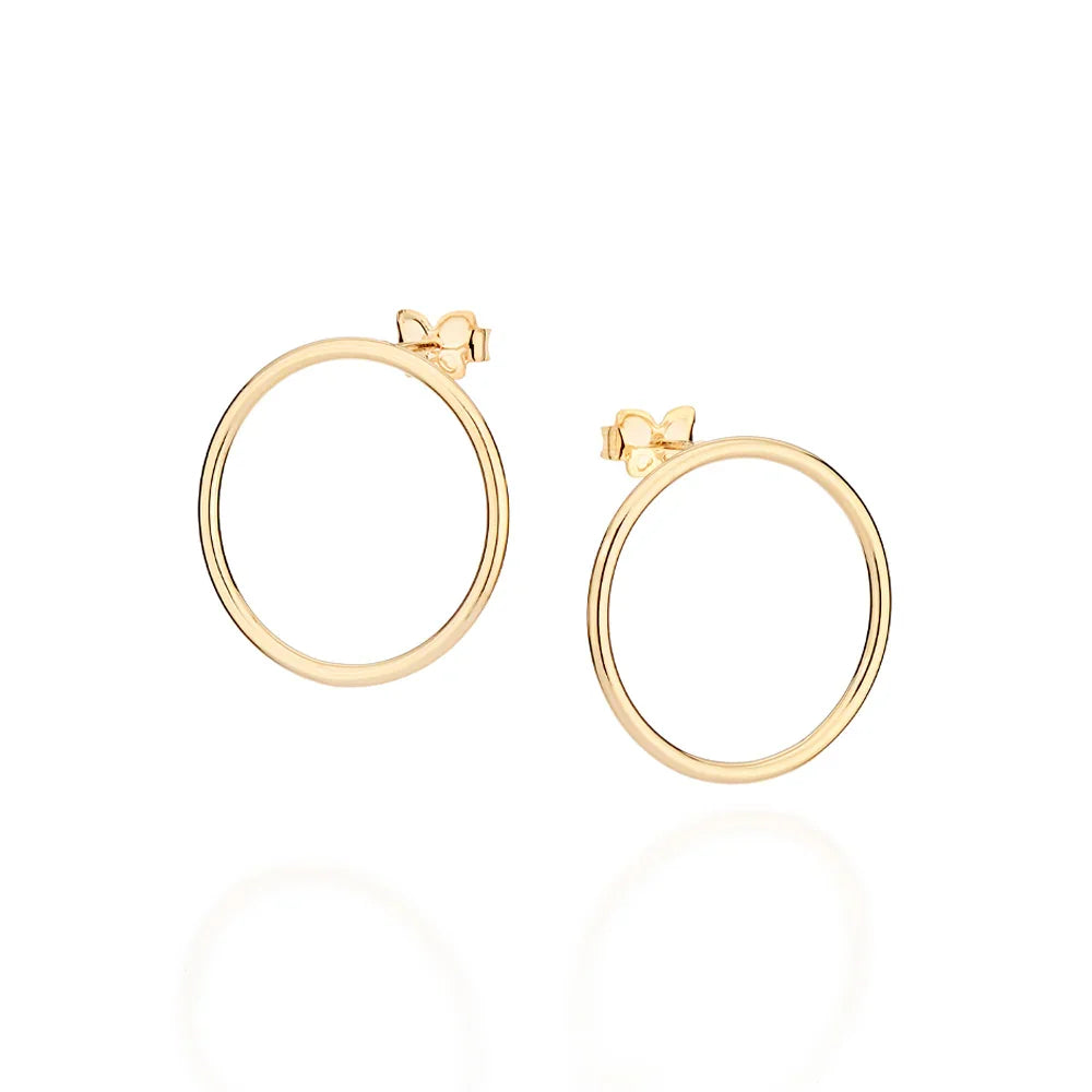 Brinco Argola Frontal Vazado Rommanel Banhado a Ouro 18K – Diâmetro 2,2 cm Elegante - Joias Rommanel | YouBeauty - Brincos, Colares e Anéis com Frete Grátis