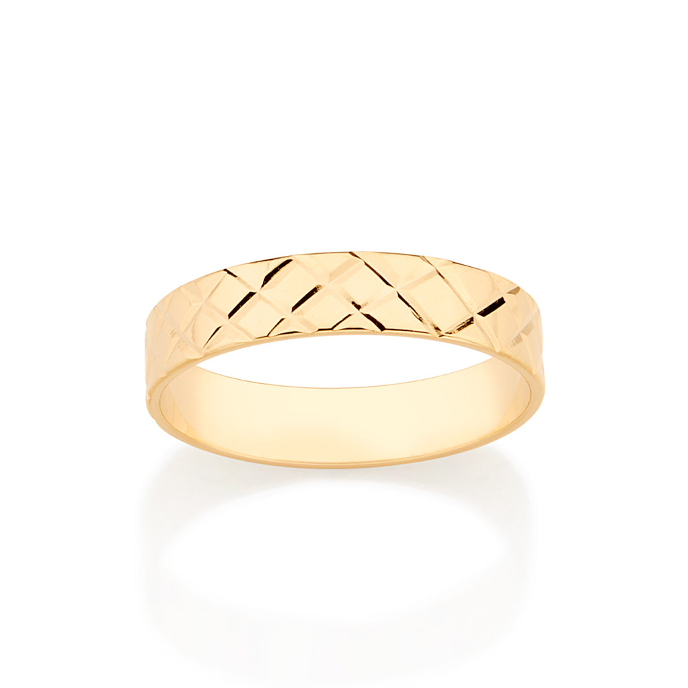 Aliança Diamantada Rommanel com Riscos Trabalhados em Ouro 18K – Design Exclusivo e Sofisticado