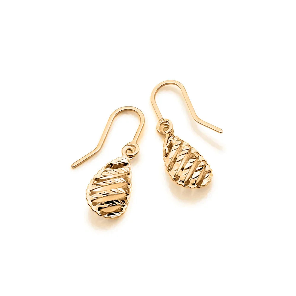 Brinco Gota Diamantada Rommanel em Banho de Ouro 18K – Detalhes Vazados Elegantes - Joias Rommanel | YouBeauty - Brincos, Colares e Anéis com Frete Grátis