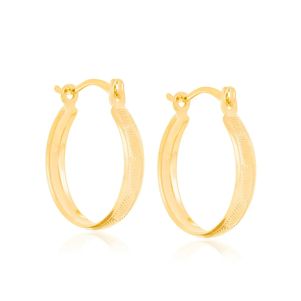 Brinco Argola Rommanel com Detalhes em Alto Relevo em Ouro 18K – Design Exclusivo e Sofisticado - Joias Rommanel | YouBeauty - Brincos, Colares e Anéis com Frete Grátis