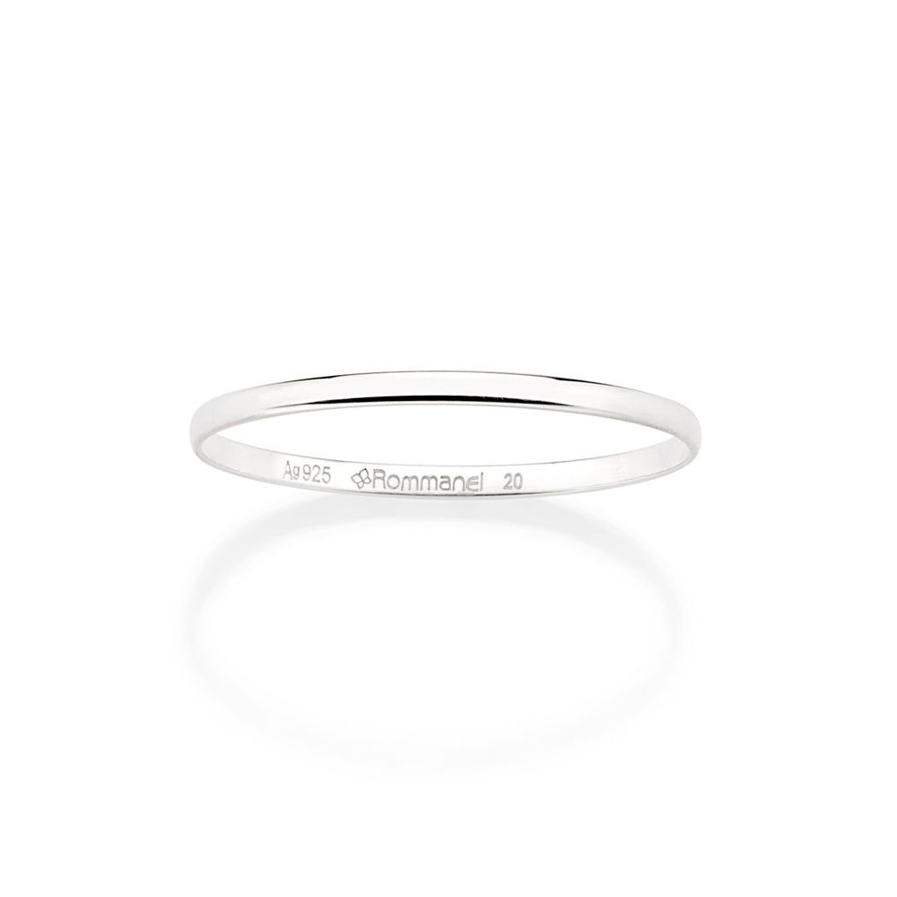 Aliança Lisa Rommanel Slim 1,0 mm em Prata – Design Minimalista Elegante
