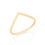 Anel Skinny Rommanel com Curvatura em V Banhado a Ouro 18K – Design Exclusivo e Moderno - You Beauty