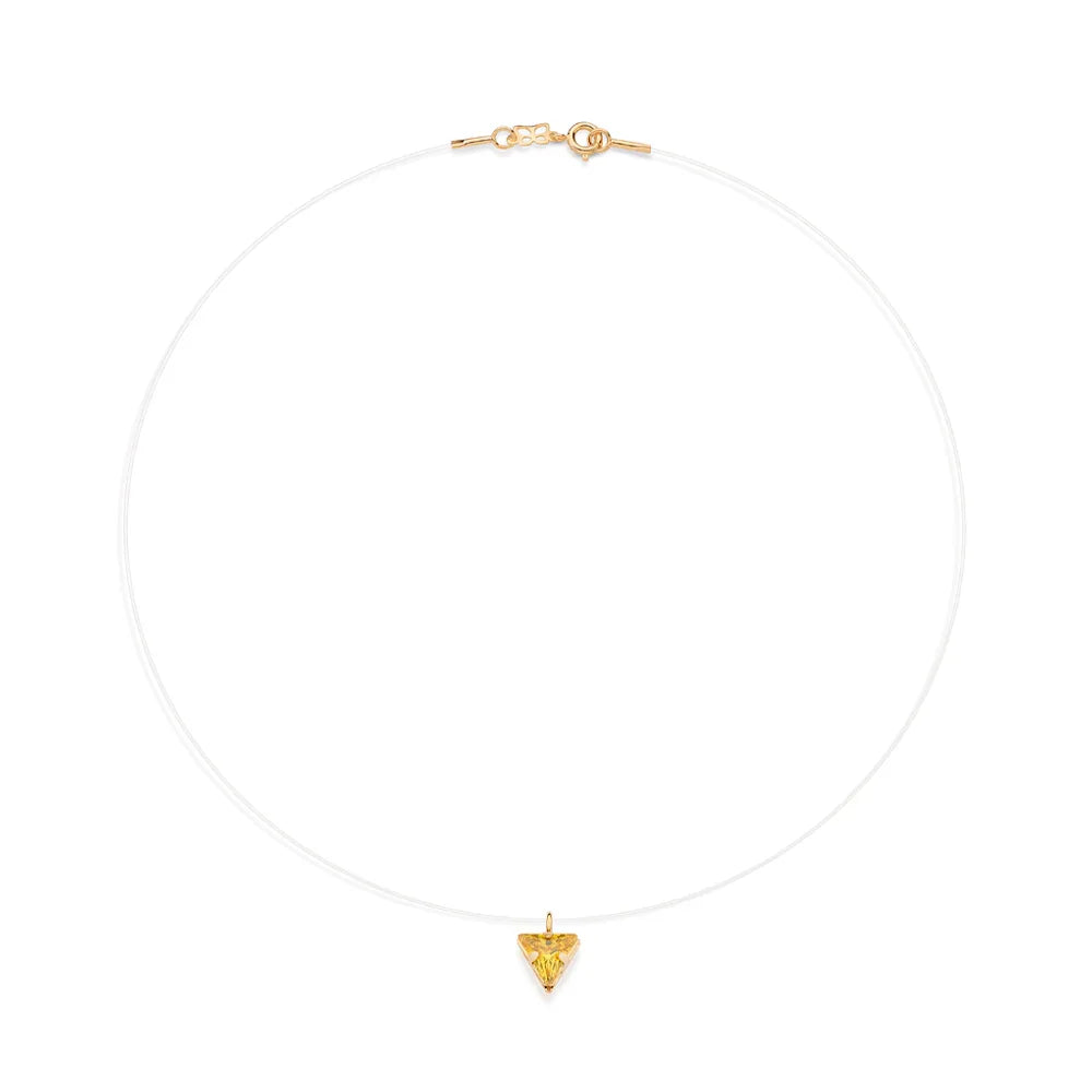 Gargantilha Rommanel com Zircônia Triangular de 6 mm em Fio de Nylon – Cores Exclusivas Variadas - Joias Rommanel | YouBeauty - Brincos, Colares e Anéis com Frete Grátis