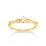 Anel Cravejado Rommanel com Zircônias Brancas em Ouro 18K – Destaque Central com Zircônia 4mm - You Beauty