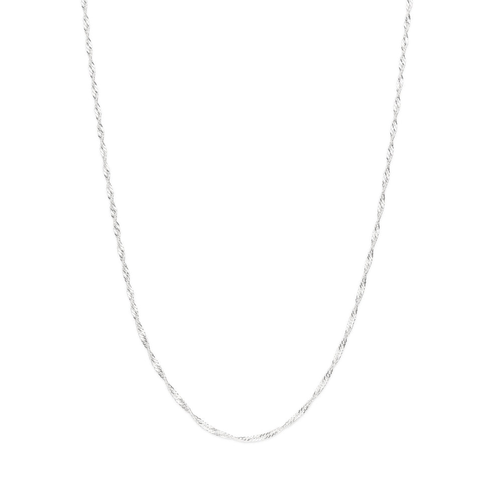 Gargantilha Rommanel Corrente Singapura Fio 0,40 mm em Prata – Design Fino e Delicado 42 cm