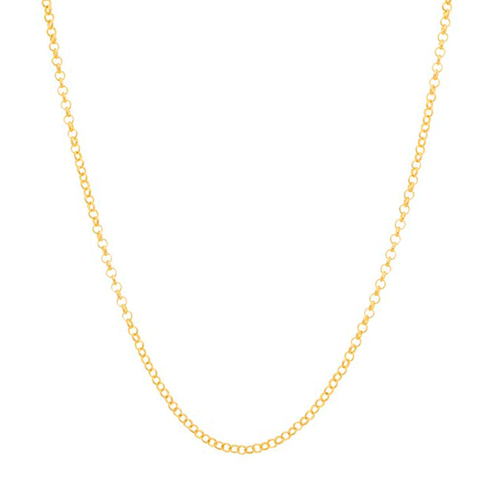 Cordão Elo Português Fino 0,80 mm 42 cm Rommanel Banhado a Ouro 18K – Design Clássico Elegante