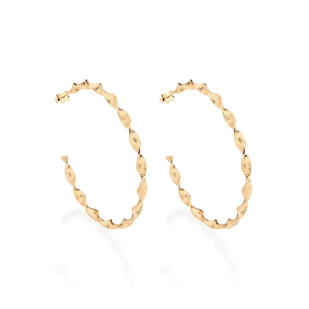Brinco Meia Argola Rommanel com Aro Torcido e Trabalhado em Ouro 18K – Design Sofisticado - Joias Rommanel | YouBeauty - Brincos, Colares e Anéis com Frete Grátis