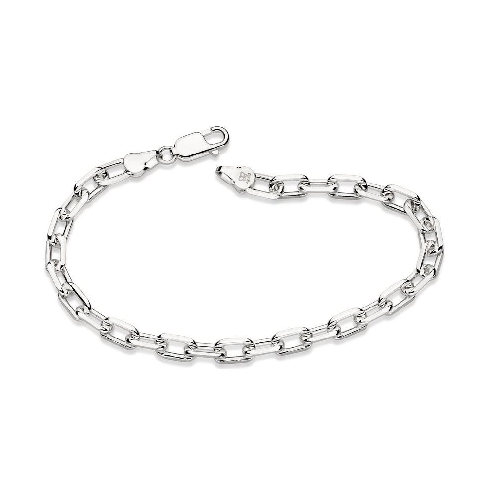 Pulseira Elo Cadeado Batido Rommanel em Prata Fina – Fio 1,5 mm e 22 cm