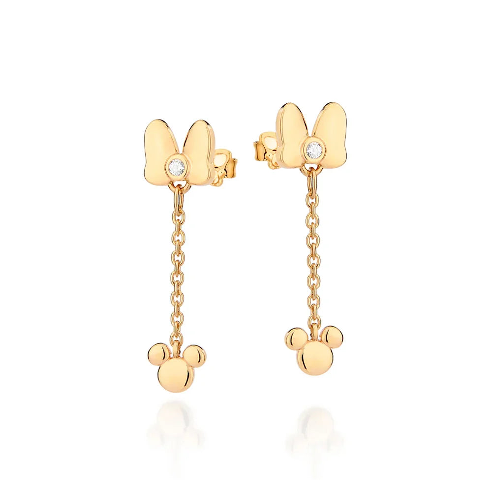 Brinco Pêndulo Rommanel com Rosto Minnie Abaulado e Laço Cravejado de Zircônias em Ouro 18K – Design Exclusivo e Delicado - Joias Rommanel | YouBeauty - Brincos, Colares e Anéis com Frete Grátis