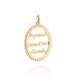 Pingente Oval Rommanel Cravejado com 40 Zircônias em Ouro 18K – Frase Inspiradora Central - Joias Rommanel | YouBeauty - Brincos, Colares e Anéis com Frete Grátis