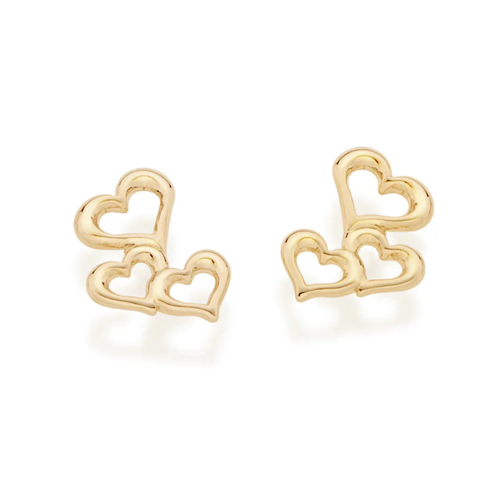 Brinco Rommanel com 6 Corações Vazados em Ouro 18K – Design Delicado e Elegante - Joias Rommanel | YouBeauty - Brincos, Colares e Anéis com Frete Grátis