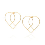 Brinco Maxi Rommanel em Formato Coração Vazado com Detalhe Entrelaçado – Banhado a Ouro 18K - Joias Rommanel | YouBeauty - Brincos, Colares e Anéis com Frete Grátis