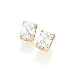 Brinco Solitário Rommanel com 2 Cristais Retangulares 6x8 mm – Banho Ouro 18K, Detalhe Sofisticado - Joias Rommanel | YouBeauty - Brincos, Colares e Anéis com Frete Grátis