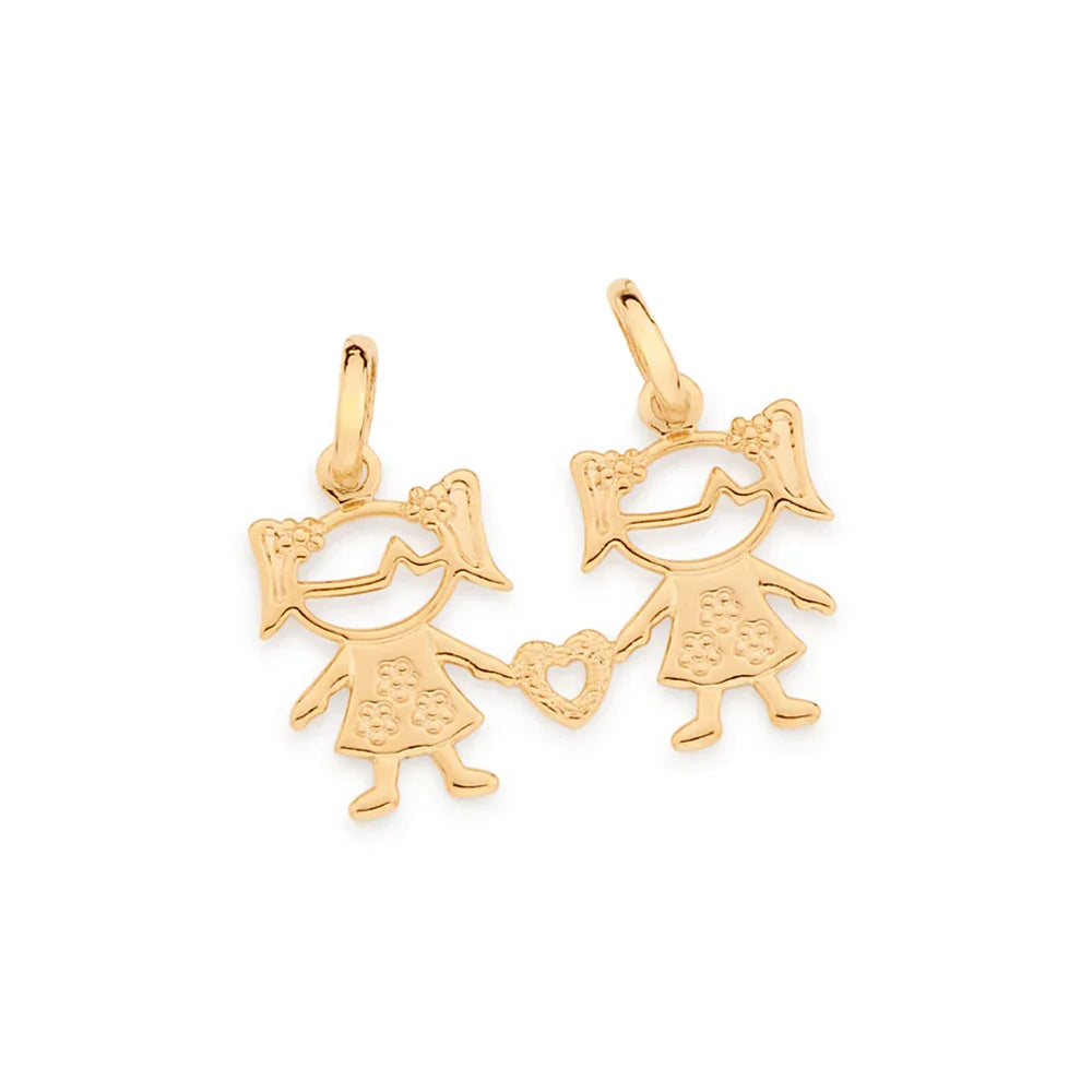 Pingente Rommanel Duas Meninas Unidas por Coração em Ouro 18K – Design Delicado e Simbólico - Joias Rommanel | YouBeauty - Brincos, Colares e Anéis com Frete Grátis